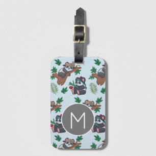 Süße chinesische Pandas Muster Monogramm Gepäckanhänger