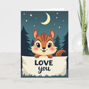 Süße Chipmunk-Liebt-dich-Karte Karte