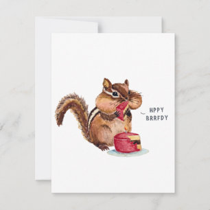Süße Chipmunk-Wasserfarben-Tier-Geburtstagskarte Feiertagskarte