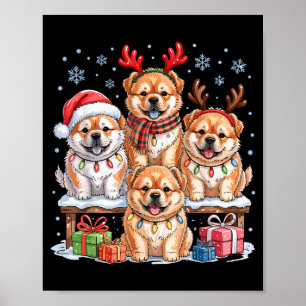 Süße Chow-Chow-Weihnachtshündchen Hunde Liebhaber  Poster