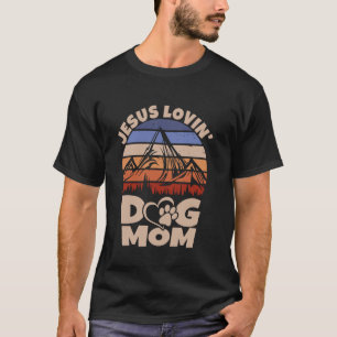 Süße christliche Retro-Jesus-liebende Hunde-Mama l T-Shirt