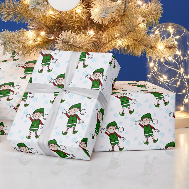 Süsse Christmas Elf Boy Geschenkpapier (Feiertage)