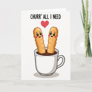 Süße Churro-Schokoladen-Liebeskarte Karte