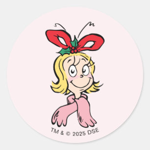 Süße Cindy Lou Who Porträt Runder Aufkleber