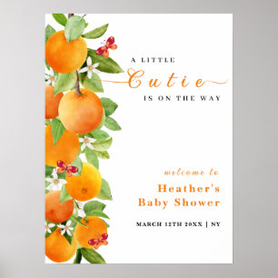 Süsse Citrus Orange Clementine Baby Dusche Willkom Poster