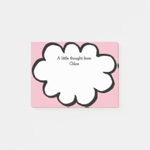 Süße Cloud Personalisierte Namensnachricht Rosa Post-it Klebezettel