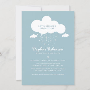 Süße Cloud-Rain-Hearts-Baby-Shower-Einladungskarte Einladung