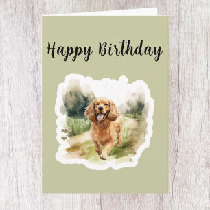Süße Cocker Spaniel Hundeliebhaber Geburtstagskart Karte