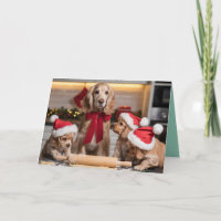 Süße Cocker Spaniel Weihnachtsplätzchen Karte