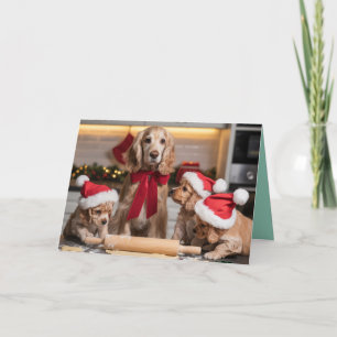 Süße Cocker Spaniel Weihnachtsplätzchen Karte