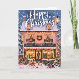 Süße Coffee Shop gemütliche Weihnachtskarte Karte