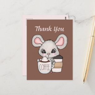 Süße Coffeeshop Danke oder Händler Maus  Postkarte