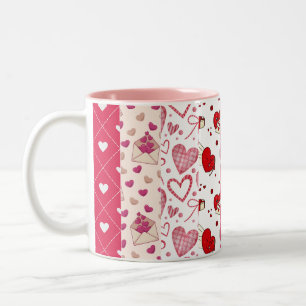 Süße Collage zum Valentinstag Zweifarbige Tasse