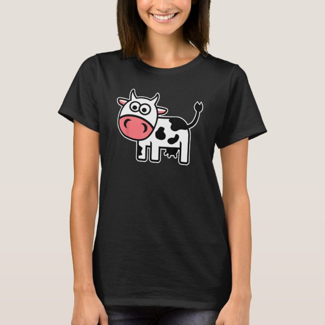 Süße Comic-Kuh T-Shirt (Vorderseite)
