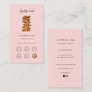 Süße Cookie-Shop pink Treue Geschäftskarte Visitenkarte