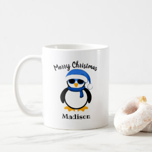 Süße coole Pinguin Weihnachten Winter Personalisie Kaffeetasse