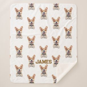 Süße Corgi-Babydecke – Personalisiert Sherpadecke