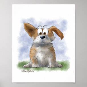 Süße Corgi-Cartoon Poster