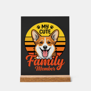 Süße Corgi-Familienmitglied-Hundefreund Acrylschild
