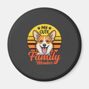 Süße Corgi-Familienmitglied-Hundefreund Magnet