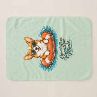Süße Corgi-Ferien-Modus-Illustration - Sommer Bea Sherpadecke