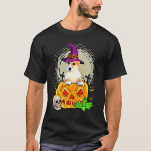 Süße Corgi-Hexe Kürbis Halloween Hund T-Shirt
