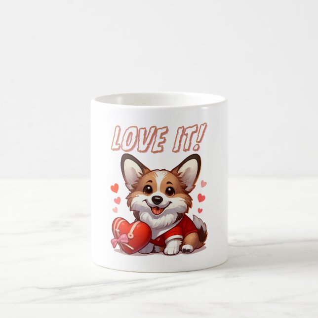 Süße Corgi Liebe Kaffeetasse (Mittel)