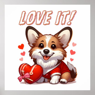 Süße Corgi Liebe Poster