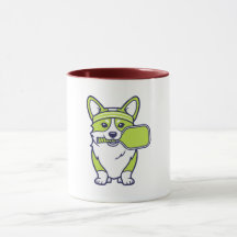 Süße Corgi-Pickleball-Spieler-Illustration-- Lusti