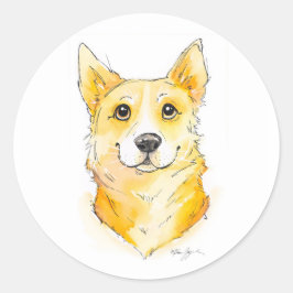 Süsse Corgi Runder Aufkleber