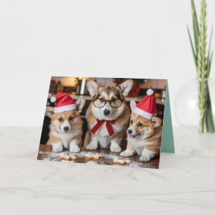 Süße Corgi Weihnachtsplätzchen Karte