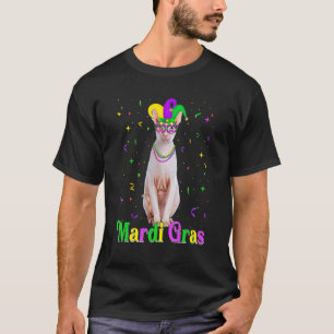 Süße Cornish Rex Katzen Tiere Mardi Gras Karneval T-Shirt