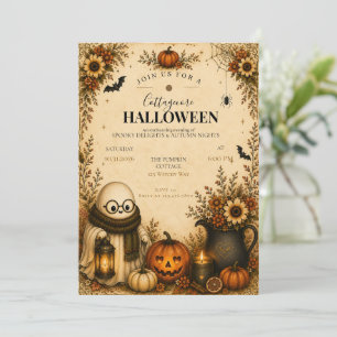Süße Cottagecore-Halloween-Party-Einladung Einladung