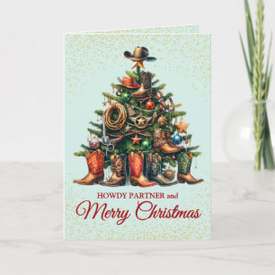 Süße Cowboy-Weihnachtskarte Feiertagskarte