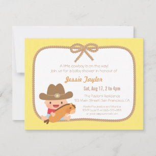 Süße Cowboy-Western-Baby-Party-Einladungen Einladung