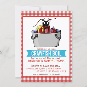 Süße Crawfish-Kochparty Familientreffen Meeresfrüc Einladung