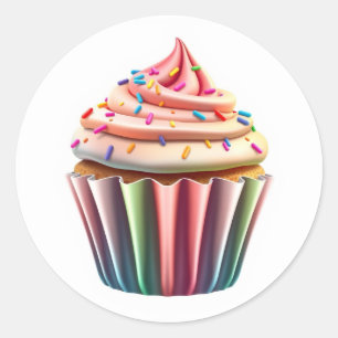 Süße Cupcake-Aufkleber Runder Aufkleber