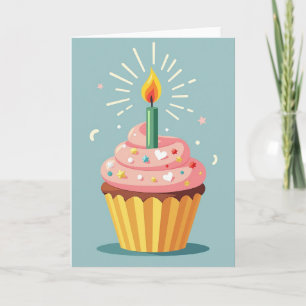 Süße Cupcake-Kerzen-Karte Karte