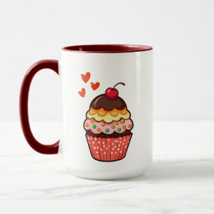Süße Cupcake-Tasse mit Kirsche Tasse