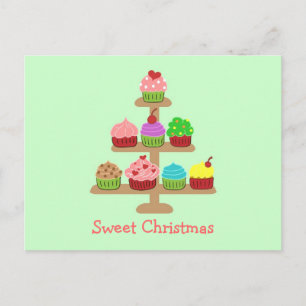 Süße Cupcakes Weihnachtskarten Feiertagspostkarte