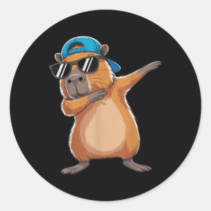 Süße Dabbing Capybara Jungen Männer Kleinkind Spaß Runder Aufkleber