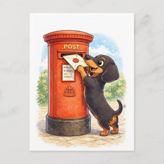 Süße Dachshund-Brief-Illustration Postkarte