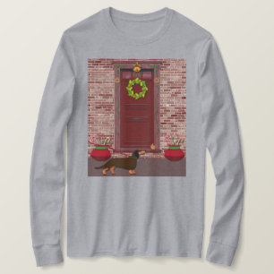 Süße Dachshund-Hund-Weihnachtskunst auf T-Shirt