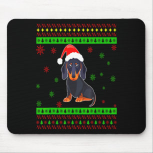 Süße Dachshund-Langhundemama Frohe Weihnachten Neu Mousepad