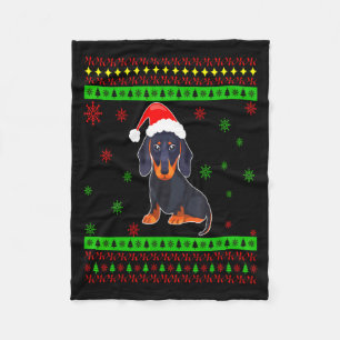 Süße Dachshund Langhundemutter Frohe Weihnachten N Fleecedecke