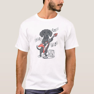 Süße Dachshund-Rocker Flying V E-Gitarre T-Shirt