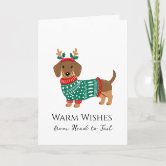 Süße Dachshund-Weihnachtskarte - Warme Wünsche von Karte