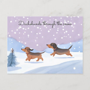 Süße Dachshunde Wursthunde im Schnee Weihnachten