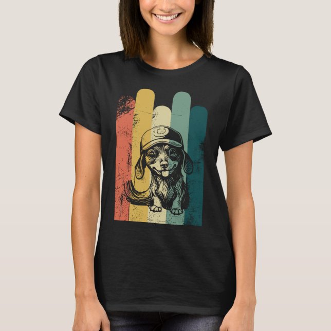 Süße Dackel mit Hundehund T-Shirt (Vorderseite)