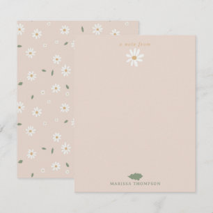 Süße Daisy-Blüten & Grün mit individuellem Namen Dankeskarte